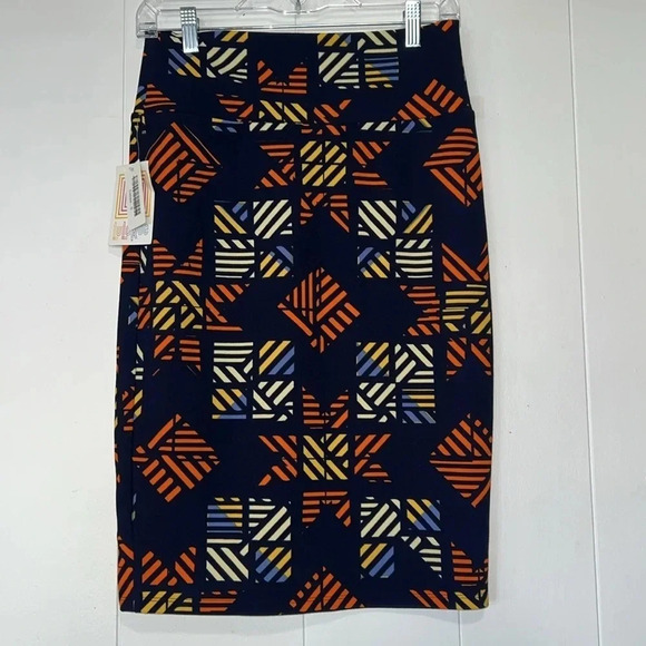 LulaRoe Cassie Pencil Mini Skirt Geometric Shapes NWT 12 - Picture 2 of 6